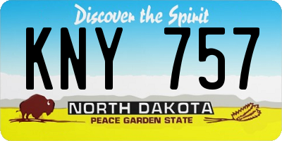 ND license plate KNY757