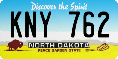 ND license plate KNY762