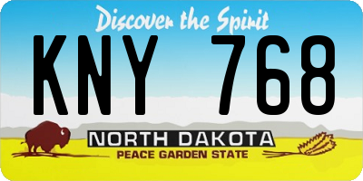 ND license plate KNY768