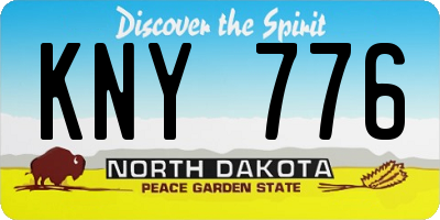ND license plate KNY776
