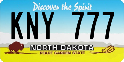 ND license plate KNY777