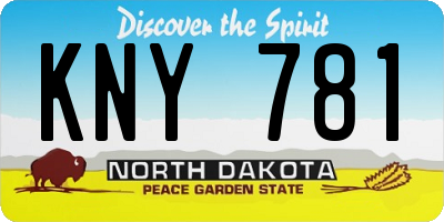 ND license plate KNY781