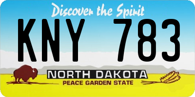 ND license plate KNY783