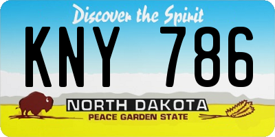ND license plate KNY786