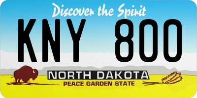 ND license plate KNY800