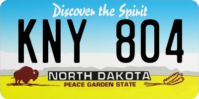 ND license plate KNY804