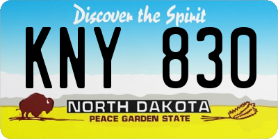 ND license plate KNY830