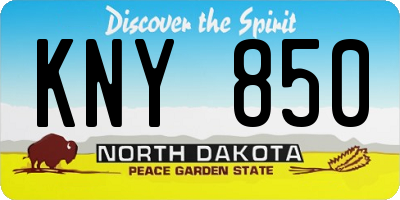 ND license plate KNY850