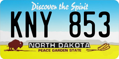ND license plate KNY853