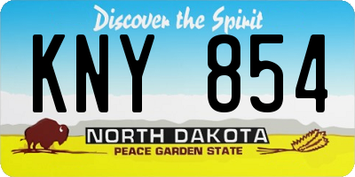 ND license plate KNY854