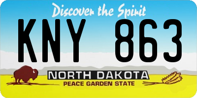 ND license plate KNY863