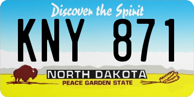 ND license plate KNY871