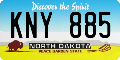 ND license plate KNY885