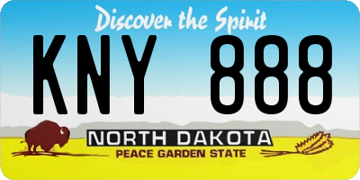 ND license plate KNY888