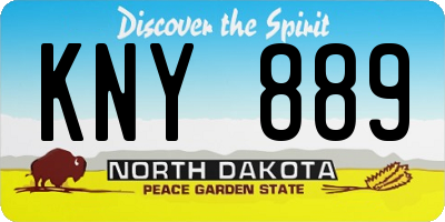 ND license plate KNY889