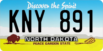 ND license plate KNY891