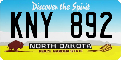 ND license plate KNY892