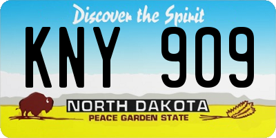 ND license plate KNY909