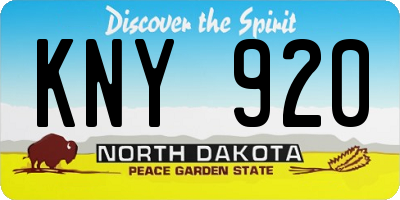 ND license plate KNY920