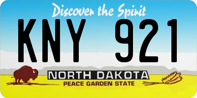 ND license plate KNY921