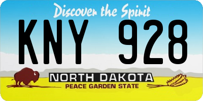 ND license plate KNY928