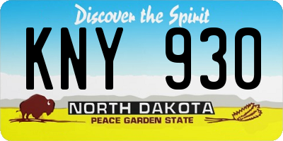 ND license plate KNY930