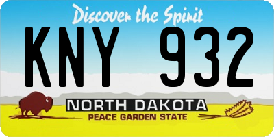 ND license plate KNY932