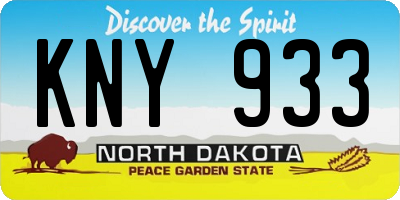 ND license plate KNY933