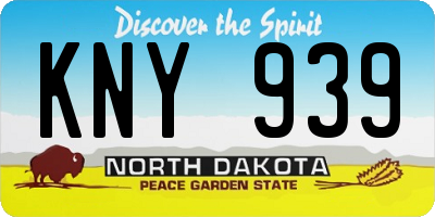 ND license plate KNY939
