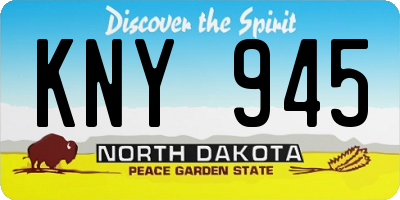ND license plate KNY945