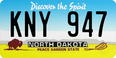 ND license plate KNY947