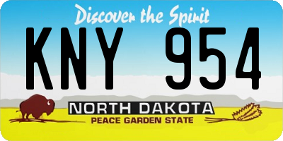 ND license plate KNY954