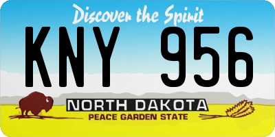 ND license plate KNY956