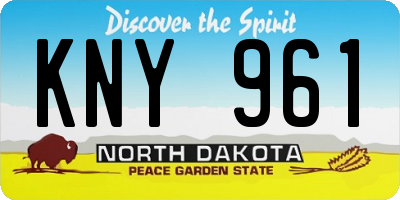 ND license plate KNY961