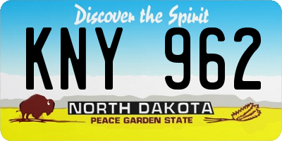 ND license plate KNY962
