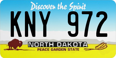 ND license plate KNY972