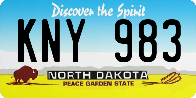 ND license plate KNY983