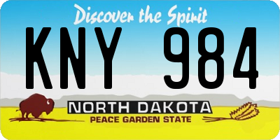 ND license plate KNY984