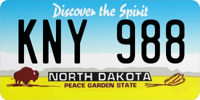ND license plate KNY988