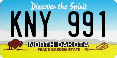 ND license plate KNY991