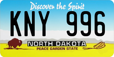 ND license plate KNY996