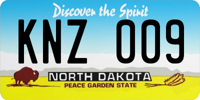 ND license plate KNZ009