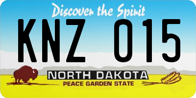 ND license plate KNZ015