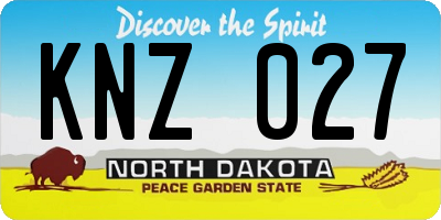 ND license plate KNZ027