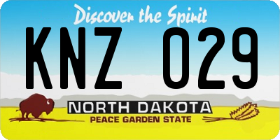ND license plate KNZ029