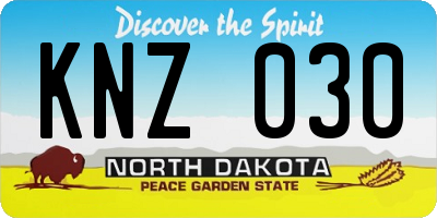 ND license plate KNZ030