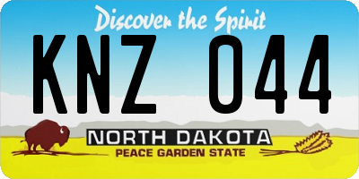 ND license plate KNZ044