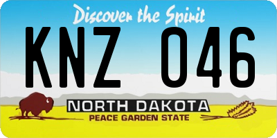 ND license plate KNZ046