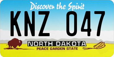 ND license plate KNZ047