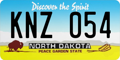 ND license plate KNZ054